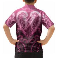 Aotearoa Breast Cancer Kid Hawaiian Shirt Maori Tribal Pattern