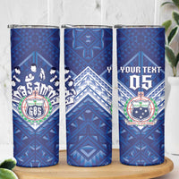 Toa Samoa Rugby Custom Skinny Tumbler Samoan Pride With Tribal Pattern - Polynesian Pride