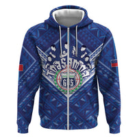 Toa Samoa Rugby Custom Zip Hoodie Samoan Pride With Tribal Pattern - Polynesian Pride