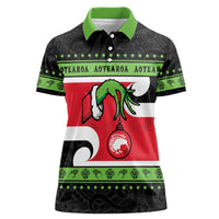 New Zealand Funny Christmas Women Polo Shirt Maori Tiki LT05 Female Black - Polynesian Pride
