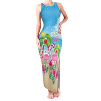 Hawaii Christmas Family Matching Tank Maxi Dress and Hawaiian Shirt Deck The Palms Holiday Flamingos