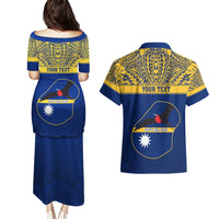 Personalised Repubrikin Naoero Independence Day Couples Matching Puletasi Dress and Hawaiian Shirt Tamanu With Coat Of Arms LT05 - Polynesian Pride