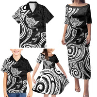 Hawaii Manta Ray Family Matching Puletasi and Hawaiian Shirt Polynesian Art Tattoo