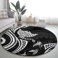 Hawaii Manta Ray Round Carpet Polynesian Art Tattoo