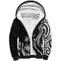 Hawaii Ohana Means Family Sherpa Hoodie Sea Turtle Polynesian Style