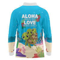 Ohana Hawaii Long Sleeve Polo Shirt Kawaii Family Turtle LT05 - Polynesian Pride