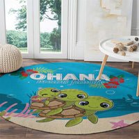 Ohana Hawaii Round Carpet Kawaii Family Turtle