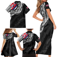 Hawaii King Flag Family Matching Short Sleeve Bodycon Dress and Hawaiian Shirt Hawaiian Maile Lei LT05 - Polynesian Pride