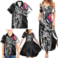 Hawaii King Flag Family Matching Summer Maxi Dress and Hawaiian Shirt Hawaiian Maile Lei LT05 - Polynesian Pride