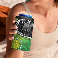 Personalised New Zealand Cook Islands 4 in 1 Can Cooler Tumbler Maori Tiki With Circle Stars Turtle LT05 - Polynesian Pride