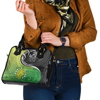 New Zealand Cook Islands Shoulder Handbag Maori Tiki With Circle Stars Turtle - Polynesian Pride