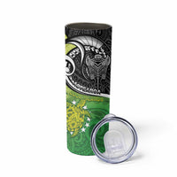 Personalised New Zealand Cook Islands Skinny Tumbler Maori Tiki With Circle Stars Turtle LT05 - Polynesian Pride