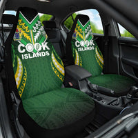 Cook Islands Rugby Car Seat Cover Unique Style Green Version - Polynesian Pride