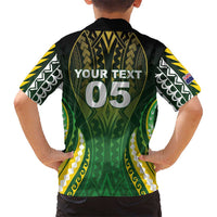 Custom Cook Islands Rugby Family Matching Summer Maxi Dress and Hawaiian Shirt Unique Style Green Version - Polynesian Pride