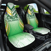 Cook Islands Rugby Car Seat Cover Unique Style White Version - Polynesian Pride