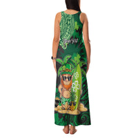 Personalised Hawaii St.Patrick Day Family Matching Tank Maxi Dress and Hawaiian Shirt Surfing Leprechaun LT05 - Polynesian Pride