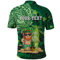 Personalised Hawaii St.Patrick Day Polo Shirt Surfing Leprechaun LT05 - Polynesian Pride