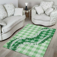 Green Hawaii Palaka Area Rug Hawaiian Honohono Lei