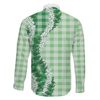 Green Hawaii Palaka Family Matching Puletasi and Hawaiian Shirt Hawaiian Honohono Lei LT05 - Polynesian Pride