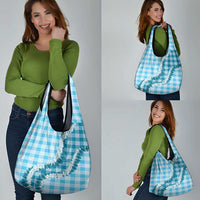 Blue Hawaii Palaka Grocery Bag Hawaiian Honohono Lei