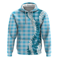 Blue Hawaii Palaka Hoodie Hawaiian Honohono Lei