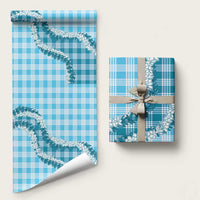 Blue Hawaii Palaka Wrapping Paper Hawaiian Honohono Lei