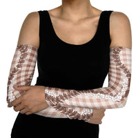 Beige Hawaii Palaka Arm Sleeves Hawaiian Honohono Lei