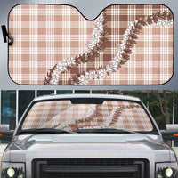 Beige Hawaii Palaka Auto Sun Shade Hawaiian Honohono Lei