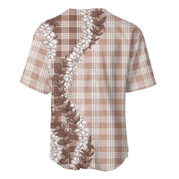 Beige Hawaii Palaka Baseball Jersey Hawaiian Honohono Lei