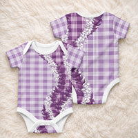 Violet Hawaii Palaka Baby Onesie Hawaiian Honohono Lei