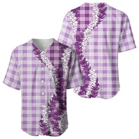 Violet Hawaii Palaka Baseball Jersey Hawaiian Honohono Lei