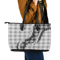 Gray Hawaii Palaka Leather Tote Bag Hawaiian Honohono Lei