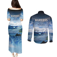 New Zealand Wanaka Air Show Couples Matching Puletasi and Long Sleeve Button Shirt With Maori Pattern LT05 - Polynesian Pride