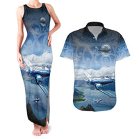 New Zealand Wanaka Air Show Couples Matching Tank Maxi Dress and Hawaiian Shirt With Maori Pattern