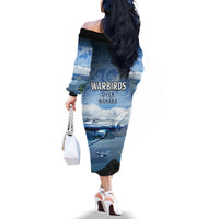 New Zealand Wanaka Air Show Family Matching Off The Shoulder Long Sleeve Dress and Hawaiian Shirt With Maori Pattern