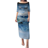 New Zealand Wanaka Air Show Family Matching Puletasi and Hawaiian Shirt With Maori Pattern LT05 Mom's Dress Blue - Polynesian Pride