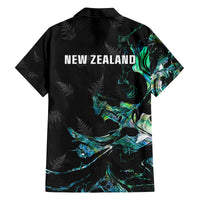 New Zealand Marathon Family Matching Puletasi and Hawaiian Shirt Silver Fern Paua Shell Simple Style