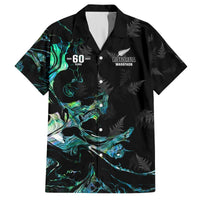 New Zealand Marathon Hawaiian Shirt Silver Fern Paua Shell Simple Style LT05 Black - Polynesian Pride