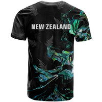 New Zealand Marathon T Shirt Silver Fern Paua Shell Simple Style
