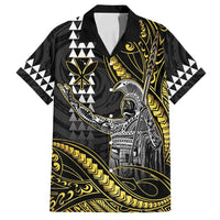 Hawaii King Kamehameha The Great Family Matching Tank Maxi Dress and Hawaiian Shirt Gold Tribal Tattoo