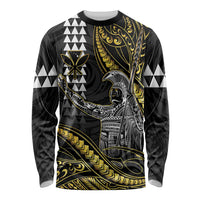 Hawaii King Kamehameha The Great Long Sleeve Shirt Gold Tribal Tattoo