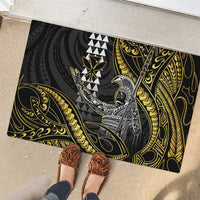 Hawaii King Kamehameha The Great Rubber Doormat Gold Tribal Tattoo