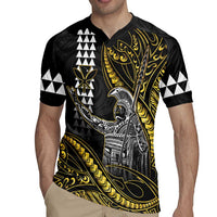 Hawaii King Kamehameha The Great Rugby Jersey Gold Tribal Tattoo