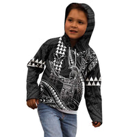 Hawaii King Kamehameha The Great Kid Hoodie Black Tribal Tattoo