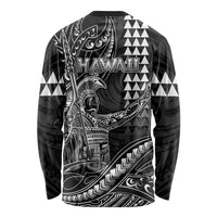 Hawaii King Kamehameha The Great Long Sleeve Shirt Black Tribal Tattoo