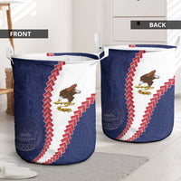 American Samoa Eagle Laundry Basket Polynesian Tribal Pattern Curve Style