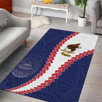 American Samoa Eagle Area Rug Polynesian Tribal Pattern Curve Style