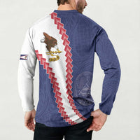 American Samoa Eagle Button Sweatshirt Polynesian Tribal Pattern Curve Style