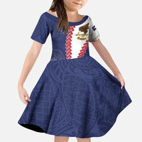 American Samoa Eagle Family Matching Puletasi and Hawaiian Shirt Polynesian Tribal Pattern Curve Style