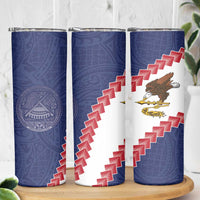 American Samoa Eagle Skinny Tumbler Polynesian Tribal Pattern Curve Style